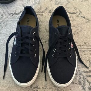 BRAND NEW Girls Superga size 2 navy sneakers